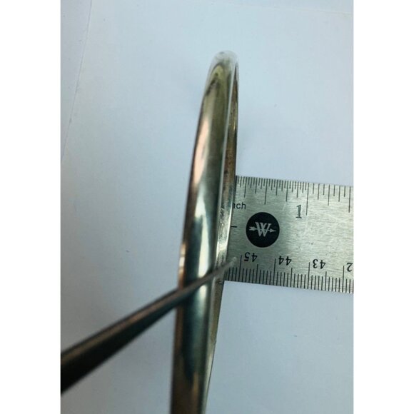 Vintage Estate Sterling Silver Bangle Bracelet 3.98mm Stackable, 15.3 Grams - Picture 6 of 8